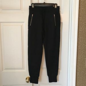 Aeo textured zipper jogger pants black xs